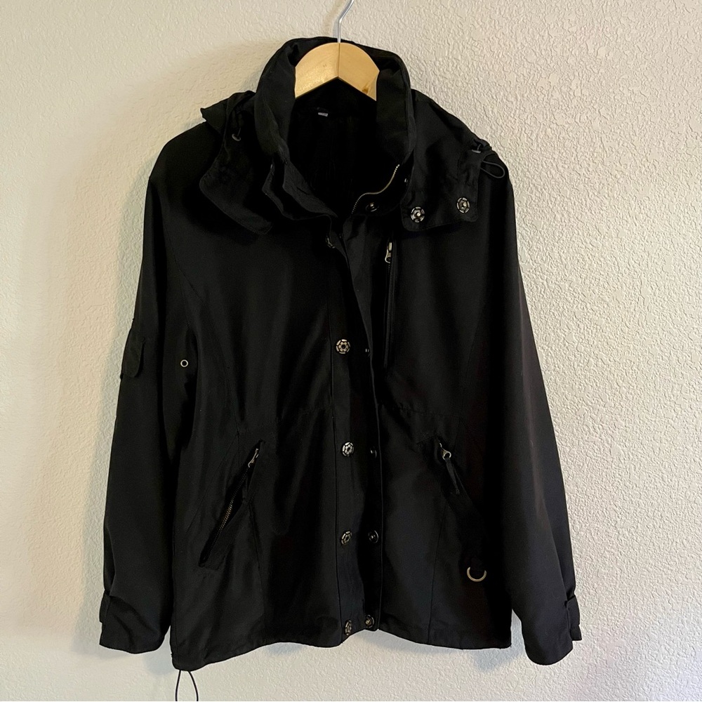 Vintage 1990s Bobbie Burns Sun Valley Skiing Snow Black Jacket Coat Parka